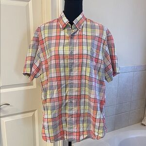 Nautica Men's Large Multicolor Plaid Short Sleeve Shirt